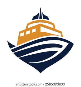 Boat logo vector art illustration