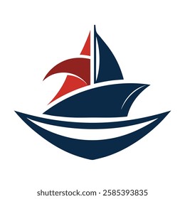 Boat logo vector art illustration