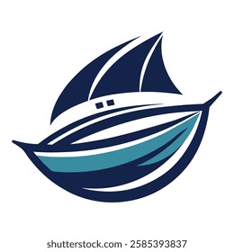 Boat logo vector art illustration