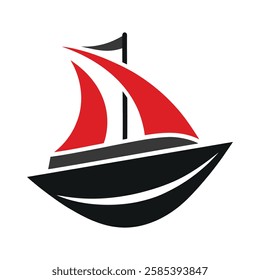 Boat logo vector art illustration