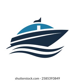 Boat logo vector art illustration