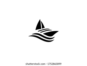 boat logo vector design icon