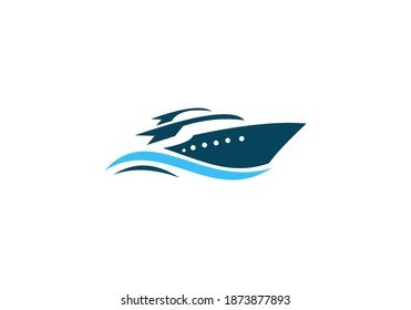 boat logo vector design icon