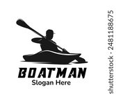 Boat logo vector with the name boatman
