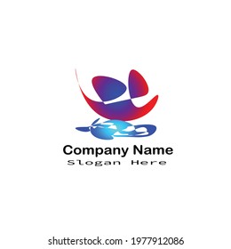 Boat logo vector on white background