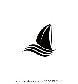 boat logo, vector and silhouette