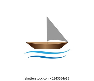 boat logo vector template illustration design