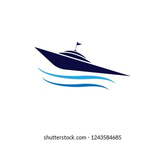 boat logo vector template illustration design