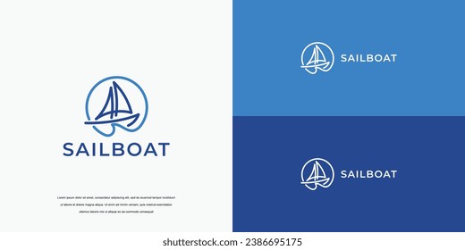 boat logo with waves symbol