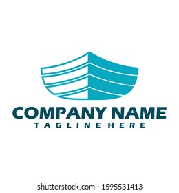 boat logo. yacht logo. Cruise ship Logo Template vector icon illustration design