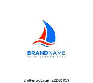 icono del yatch del logotipo del barco, ilustración del vector