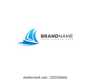 boat logo yatch  icon, vector illustration