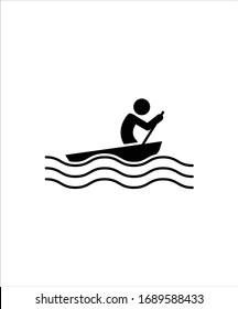 barco con icono man,mejor vector icono de diseño plano.