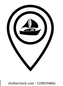 boat and map pointer.shipyard here