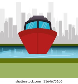 boat marine cityscape graphic