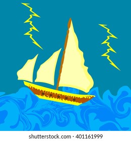 boat in the midst of the storm
