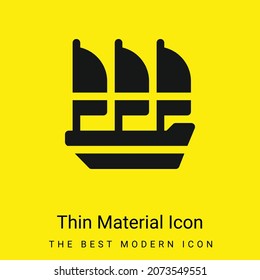 Boat minimal bright yellow material icon