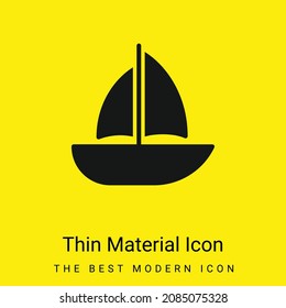 Boat minimal bright yellow material icon