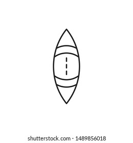 Boat minimal line icon vector
