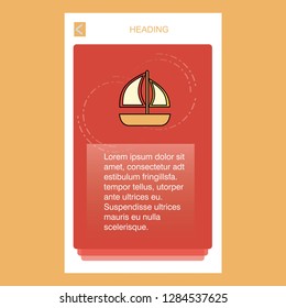 Boat mobile vertical banner design design. Vector