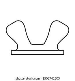 Boat Mooring Bollard black and white vector illustration