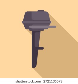 Motor de embarcação com sombra longa, representando o conceito de reparação ou manutenção do motor