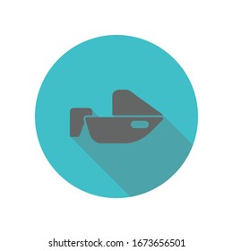 Boat, motor, speed long shadow icon. Simple glyph, flat vector of transport icons for ui and ux, website or mobile application