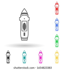 boat multi color style icon. Simple glyph, flat vector of ships icons for ui and ux, website or mobile application