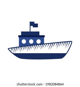 boat nautical blue isolated icon
