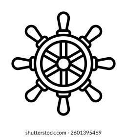 Boat Navigation Vector Line Icon Design
