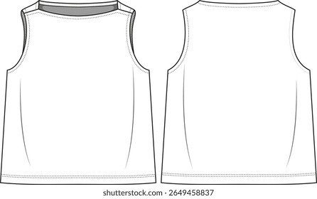 boat neck tank top sketch