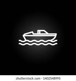 Boat neon icon. Elements of summer set. Simple icon for websites, web design, mobile app, info graphics
