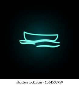 A boat neon icon. Simple thin line, outline vector of web icons for ui and ux, website or mobile application