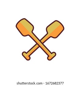 boat oars accessory line color icon vector illustration design