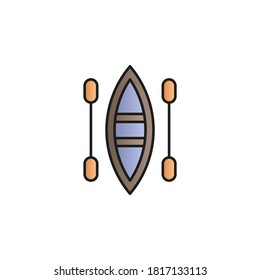 Boat oars color gradient vector icon
