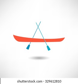 Boat with oars icon