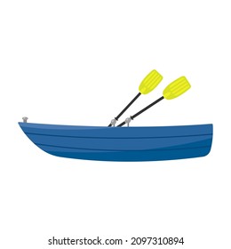 Boat with oars icon. Colored silhouette. Side view. Vector simple flat graphic illustration. The isolated object on a white background. Isolate. svg