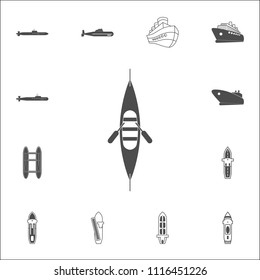 boat with oars icon. Detailed set of Ships icons. Premium quality graphic design sign. One of the collection icons for websites, web design, mobile app on white background
