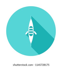 boat with oars icon in Flat long shadow. One of Ships collection icon can be used for UI/UX
