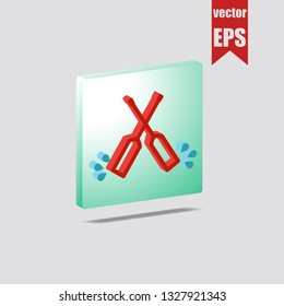 Boat oars icon.Vector illustration.