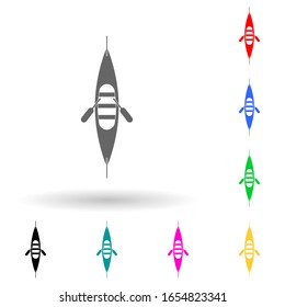 boat with oars multi color style icon. Simple glyph, flat vector of ships icons for ui and ux, website or mobile application