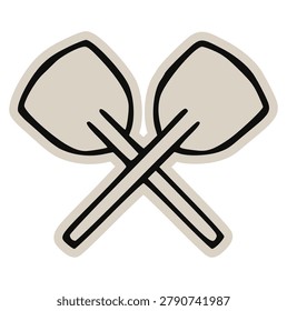 boat oars scrapbook collage, crossed paddles, kayak oar, rowing tools, canoe paddle, marine gear, nautical element, handmade junk journal torn paper cutout
