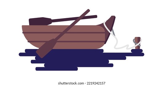 Boat With Oars Water Transportation Illustration