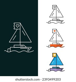  "Boat Ocean Vector Icon Design"
