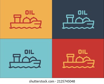 Boat Oil Logo Template, Simple Flat Icon of sea,ocean,boat