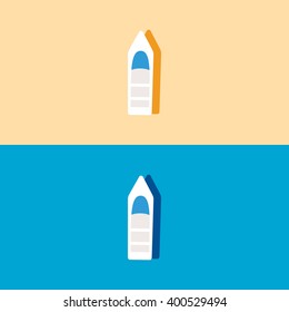 Boat on the beach vector illustration