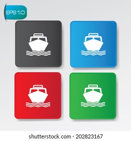 Boat on buttons,vector