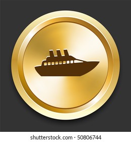 Bote en botón Dorado de Internet Ilustración Original