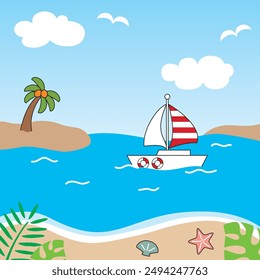 Ein Boot auf dem Meer