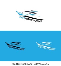 boat on the sea Creative Minimal Logo 